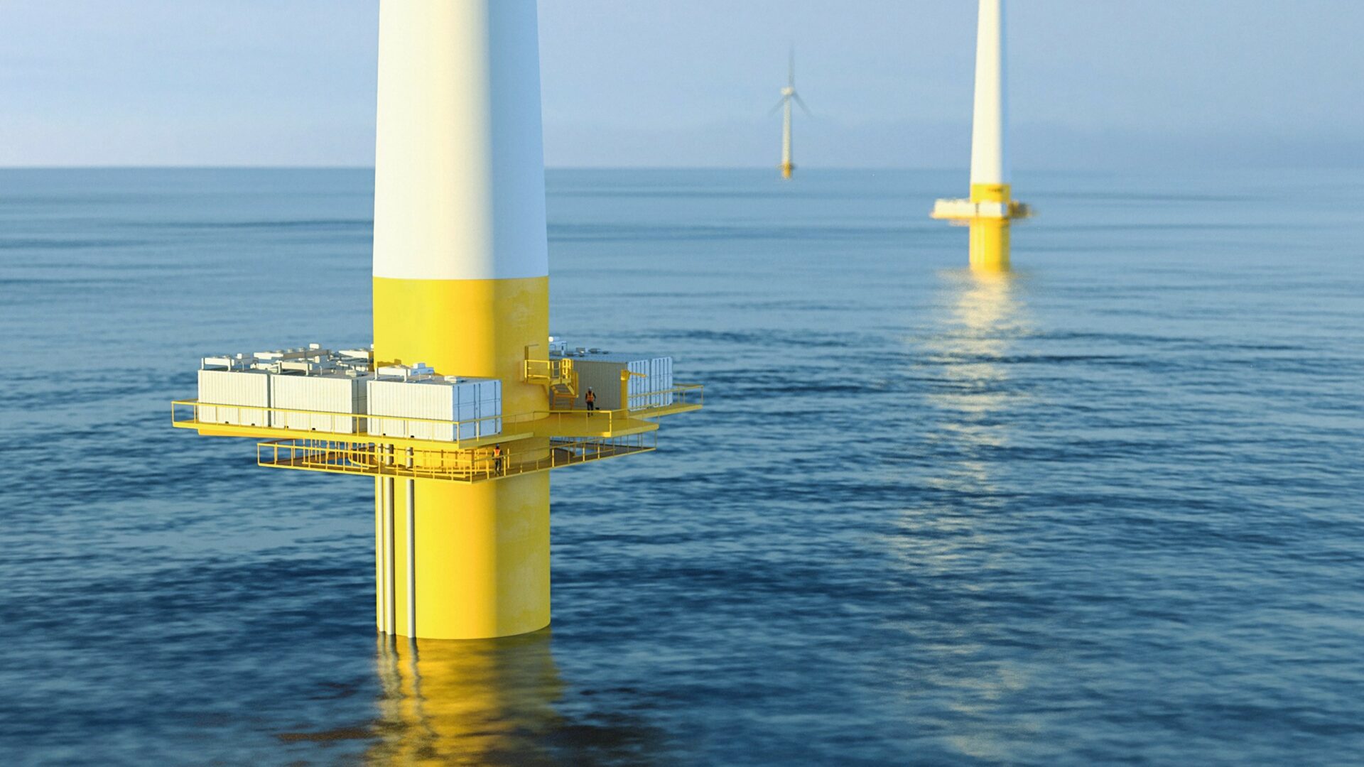 Offshore-Windenergieanlage mit Elektrolyseur (Grafik: Aquaventus).